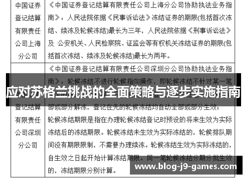 应对苏格兰挑战的全面策略与逐步实施指南